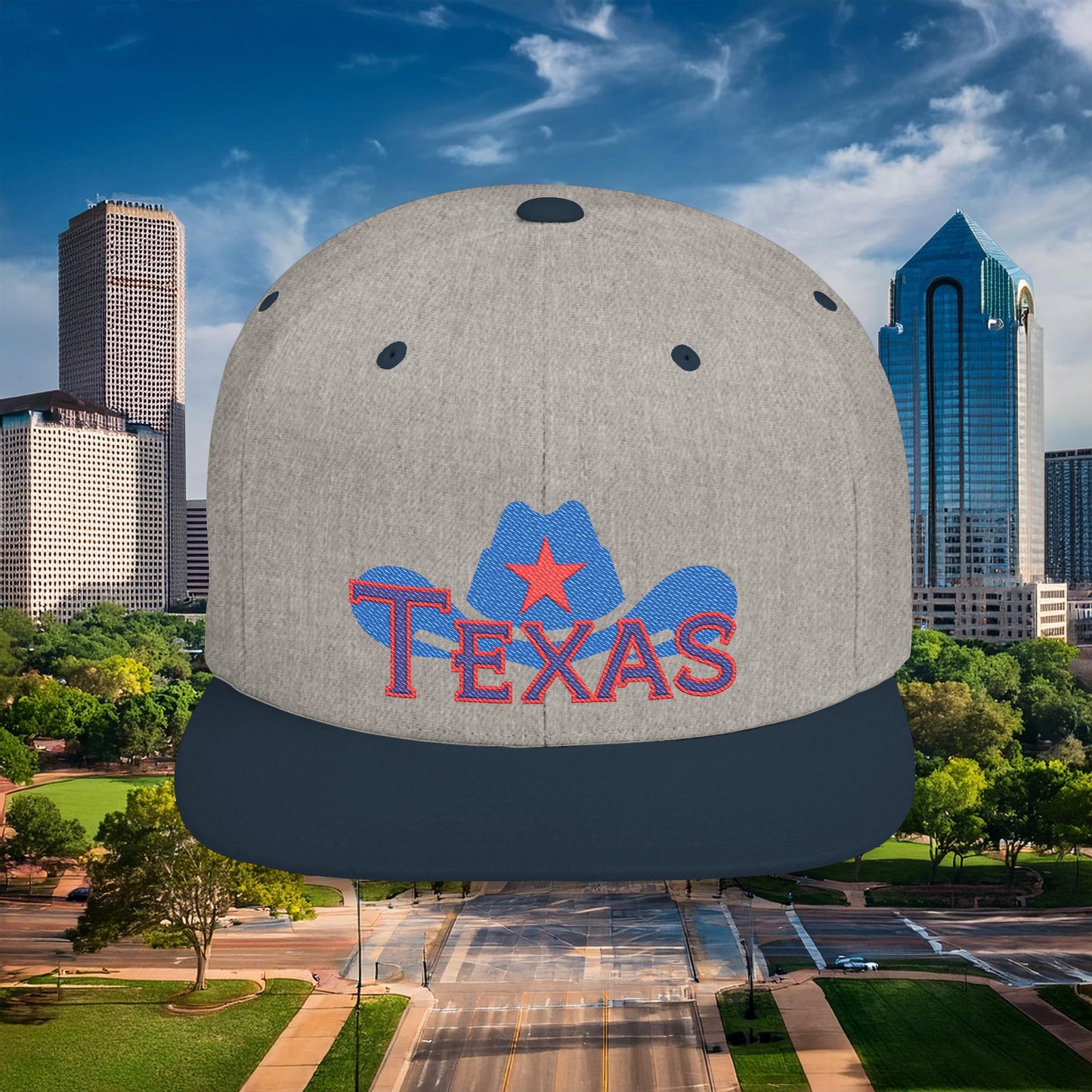 Texas Cowboy Hat Flat Bill Snapback