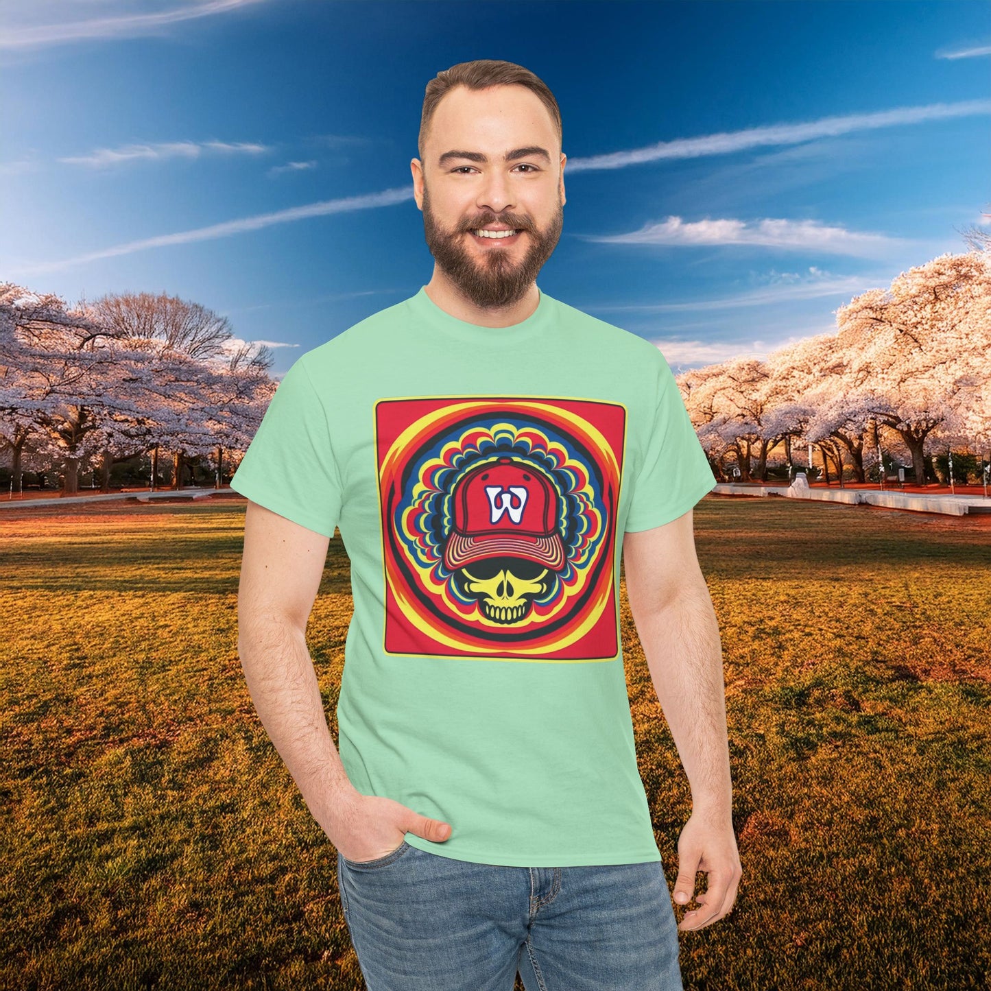 Psychedelic Funky W Skull Tee