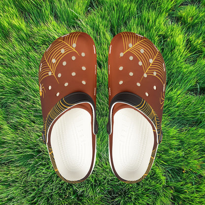 Orange Spider Web Foam Clogs
