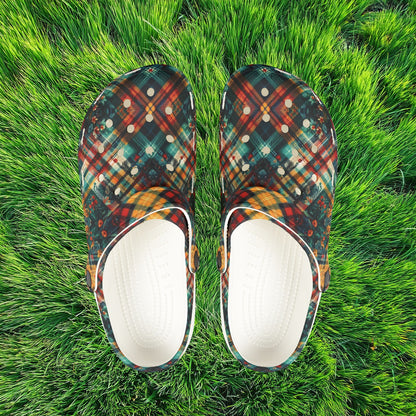 Floral Plaid Foam Clogs