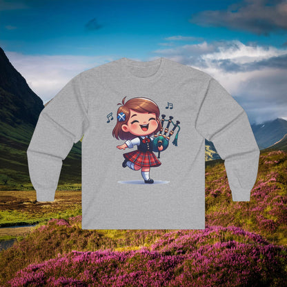 Scotland Piper Lassie Long Sleeve Tee