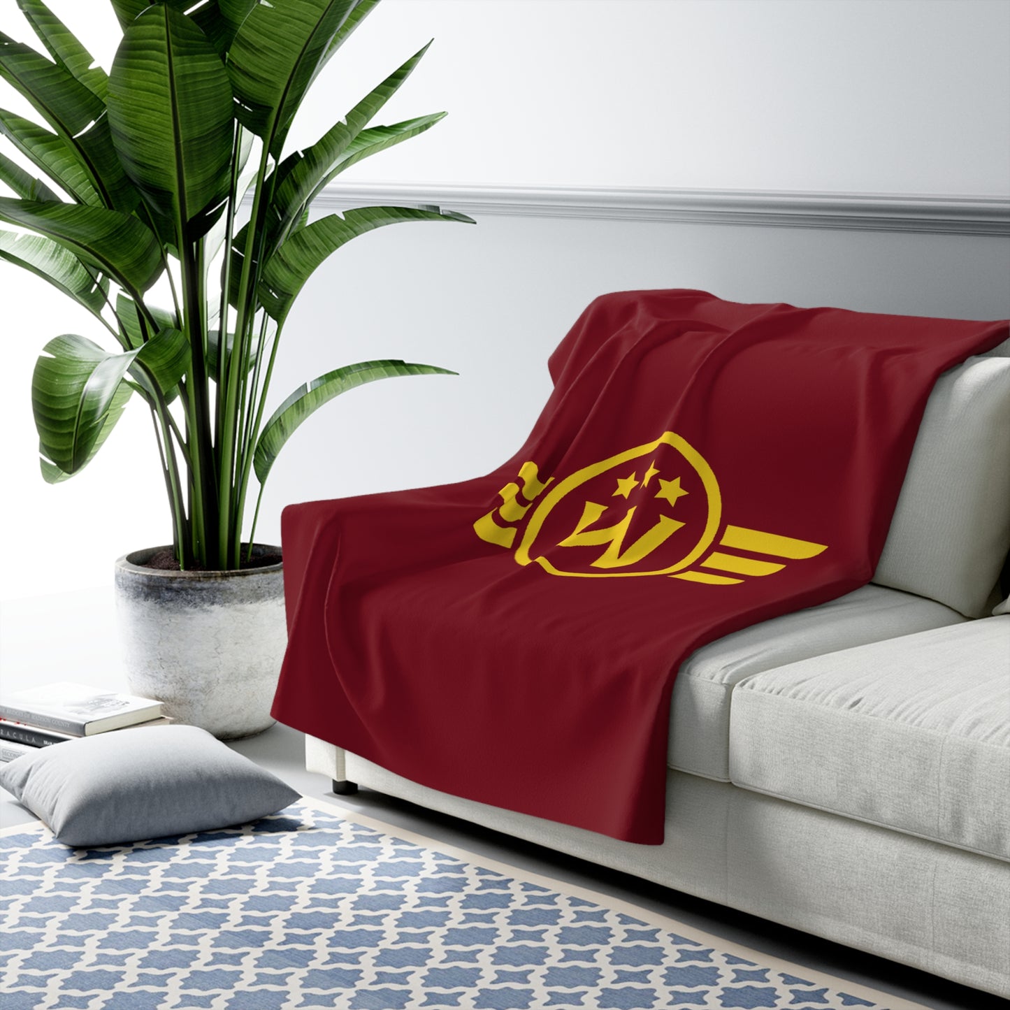 Washington DC Football Logo Sherpa Fleece Blanket