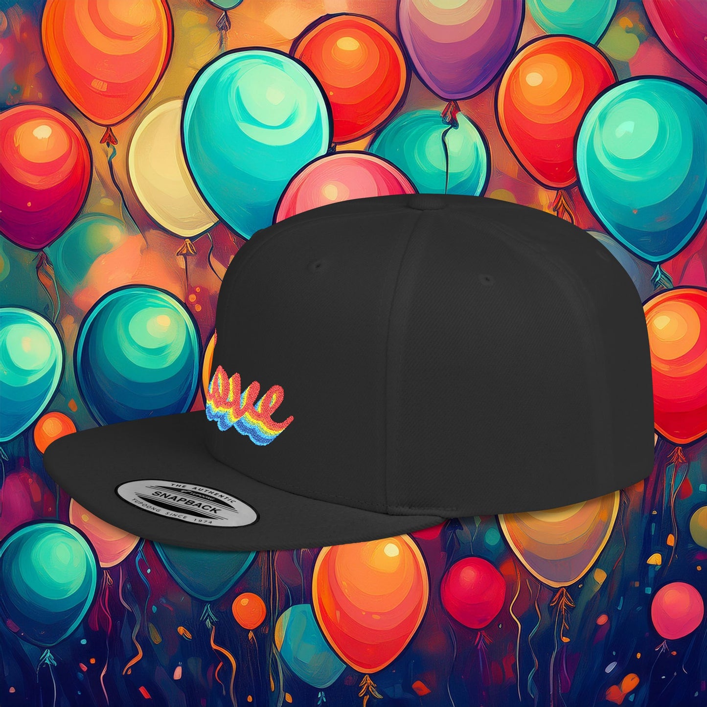 Rainbow Love Flat Bill Snapback