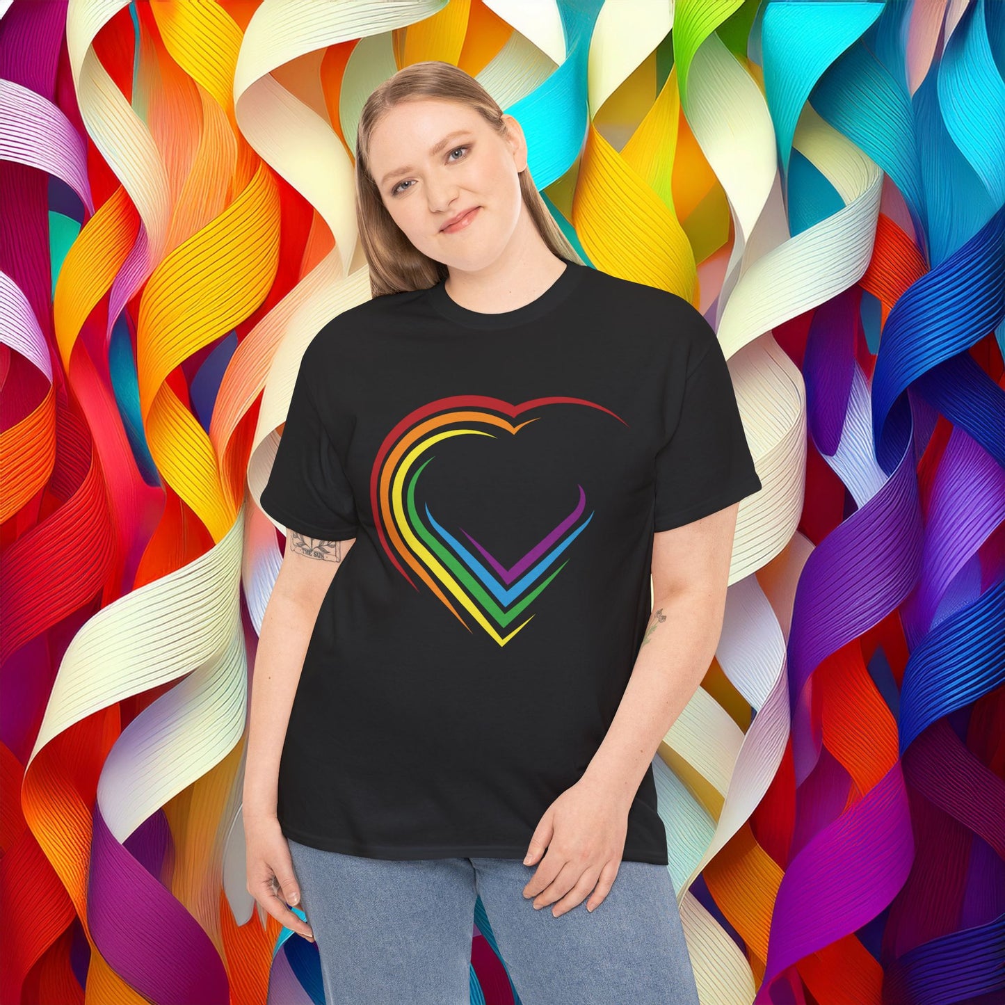 Rainbow Heart Unisex Tee