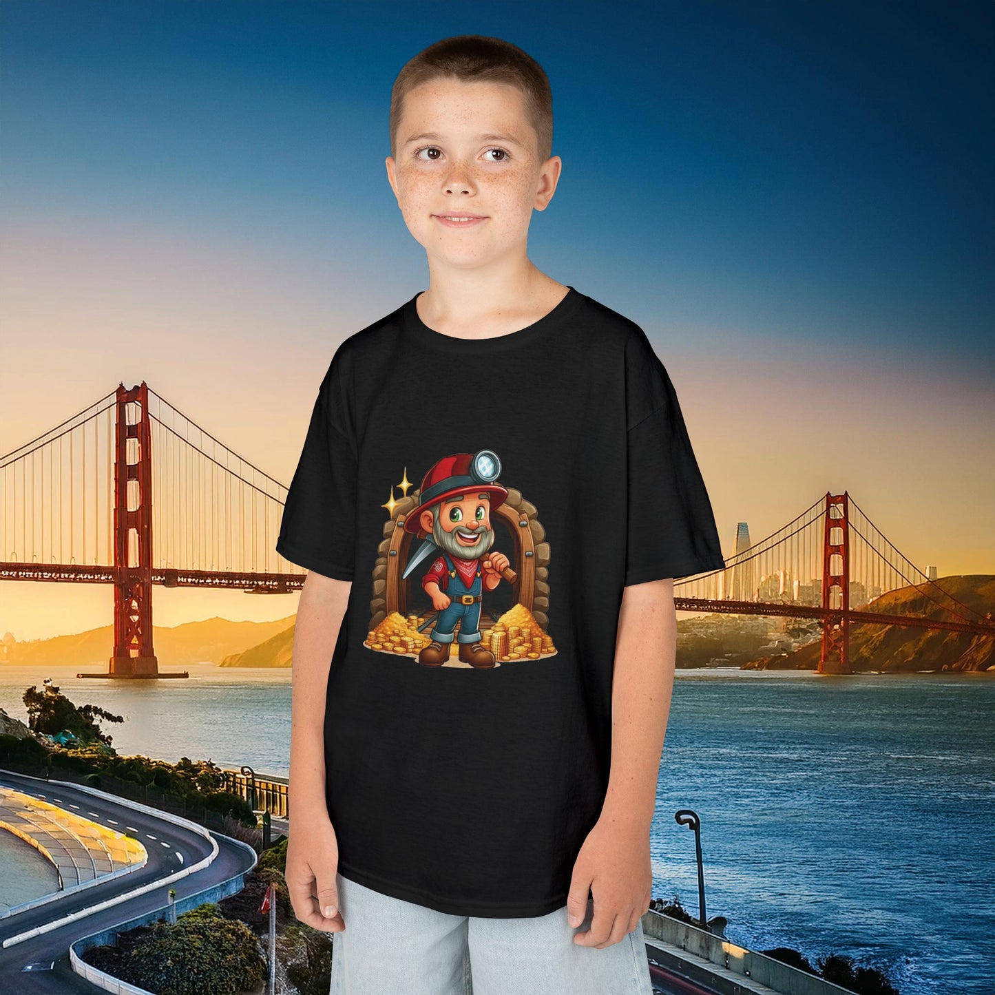 San Francisco Football Cartoon Miner Kids Tee