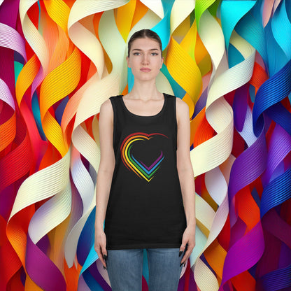 Rainbow Heart Unisex Tank Top