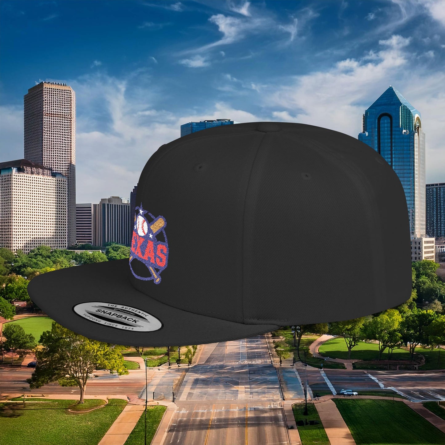 Texas Baseball Logo Flat Bill Snapback