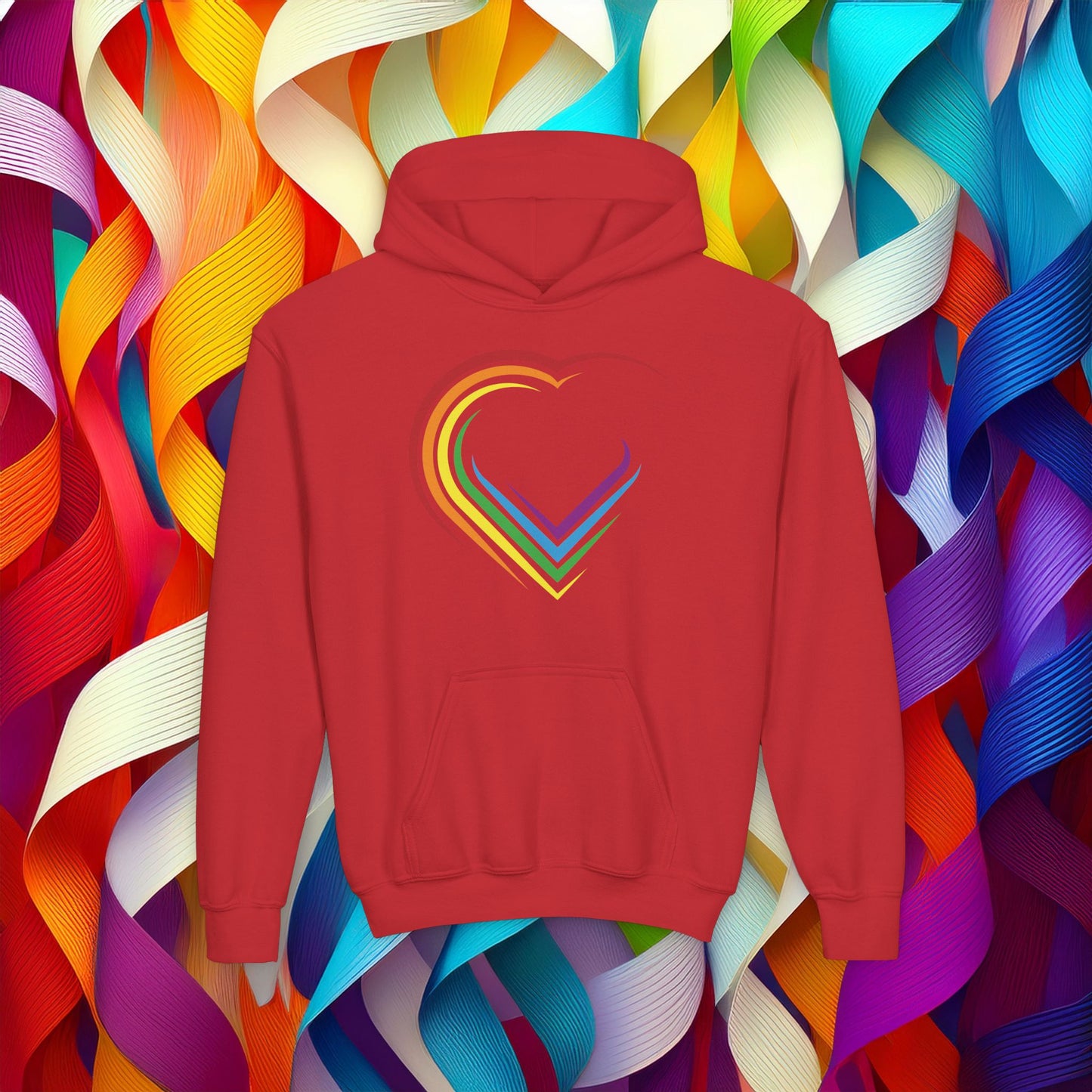Rainbow Heart Youth Hoodie