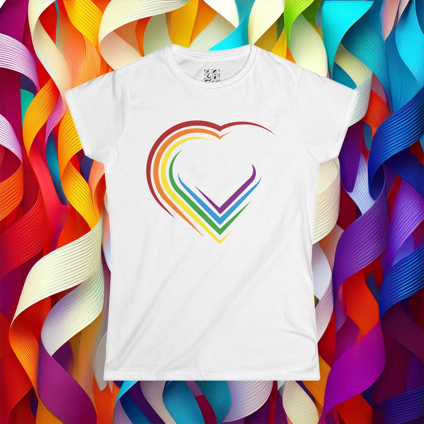 Rainbow Heart Women's Softstyle Tee
