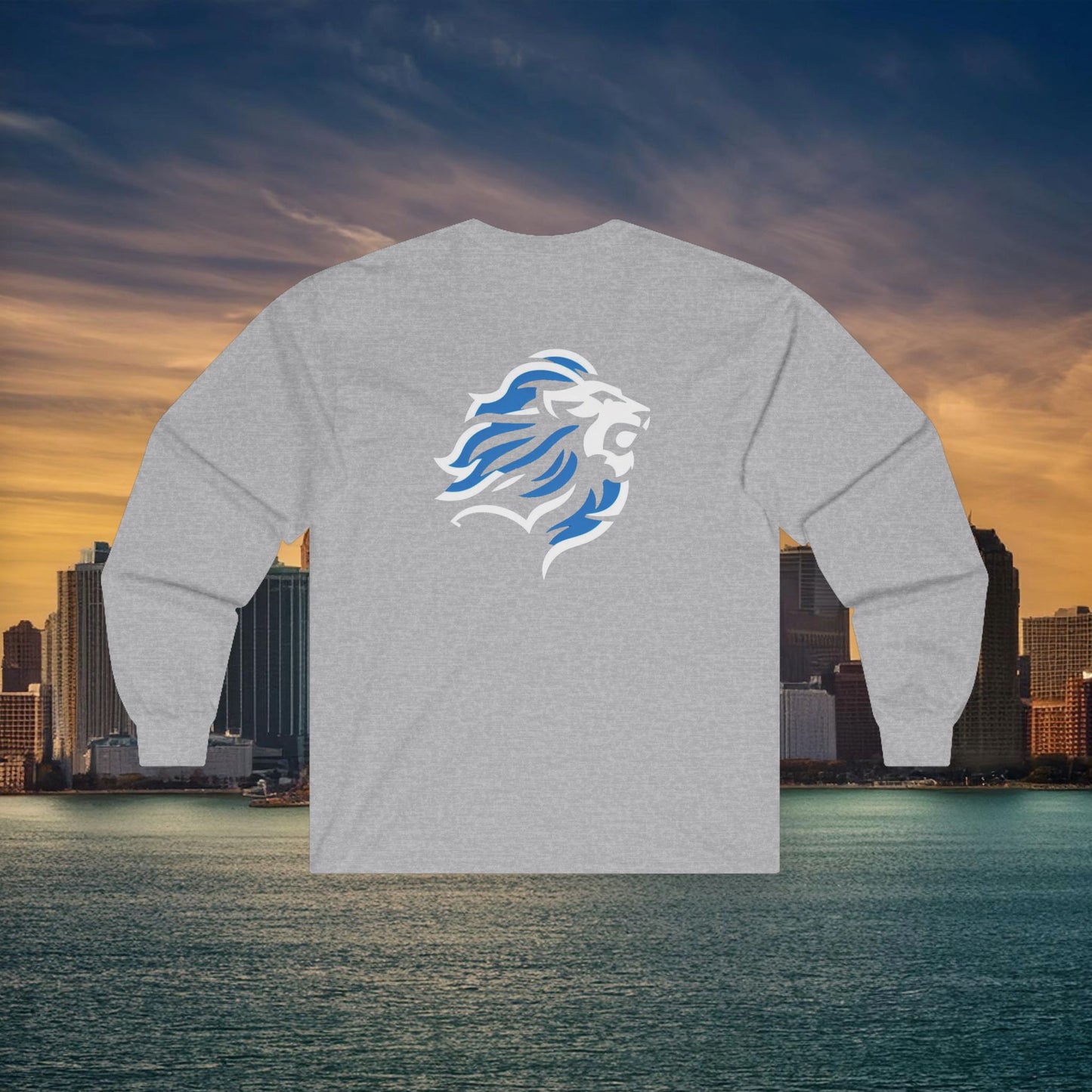 Detroit Football Crest Long Sleeve Tee