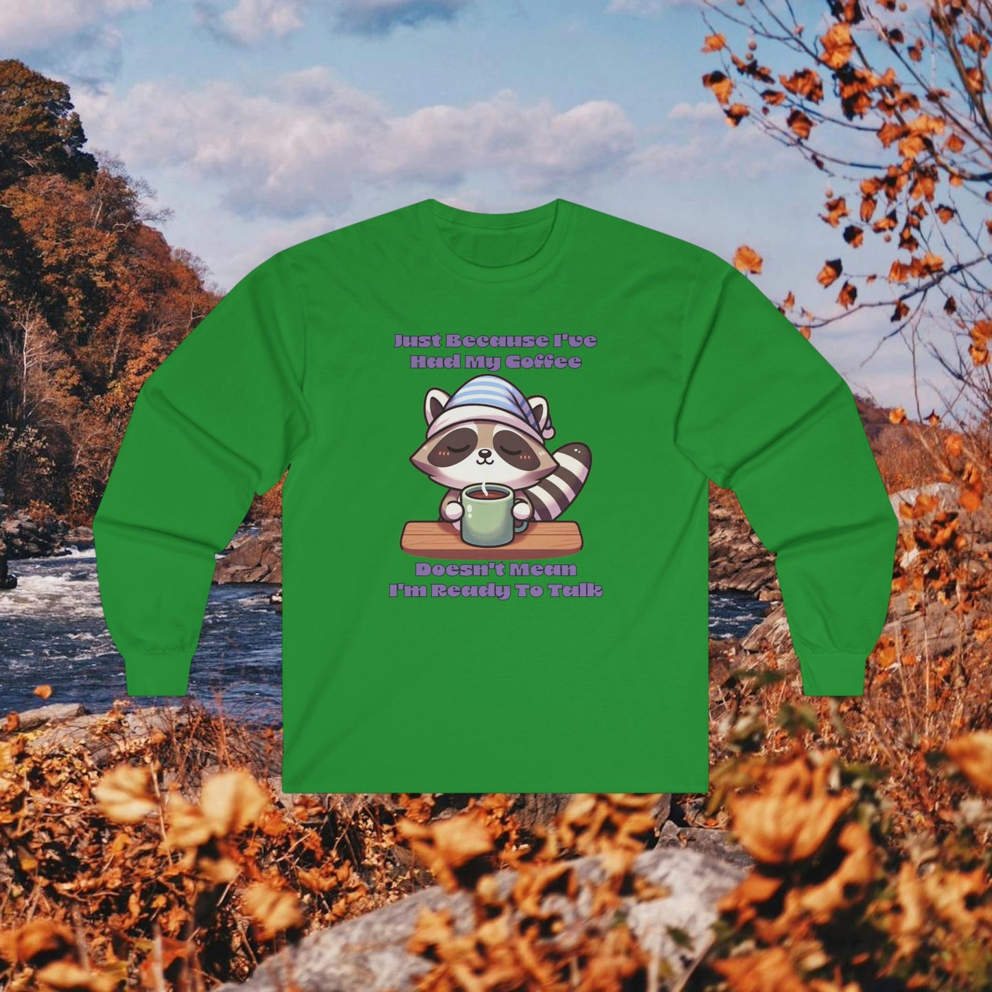 Raccoon Coffee Long Sleeve Tee