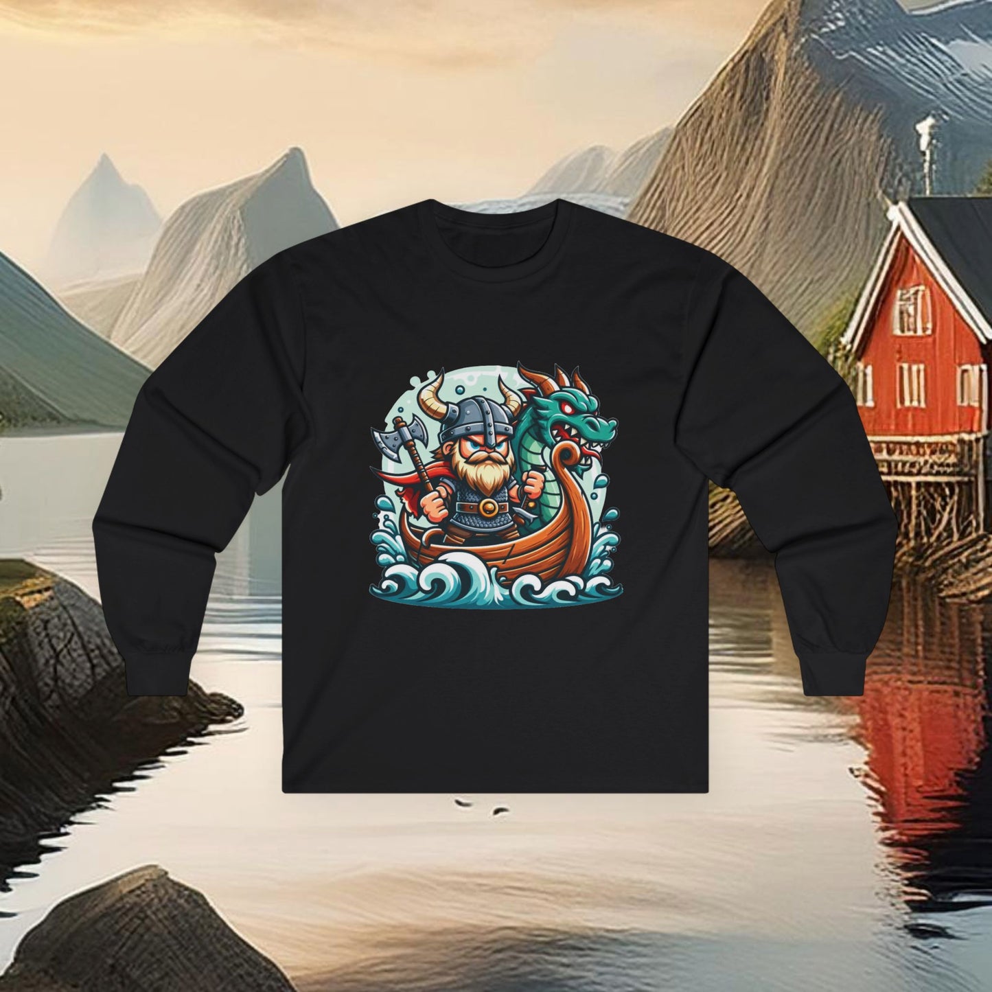 Viking and Dragon Long Sleeve Tee