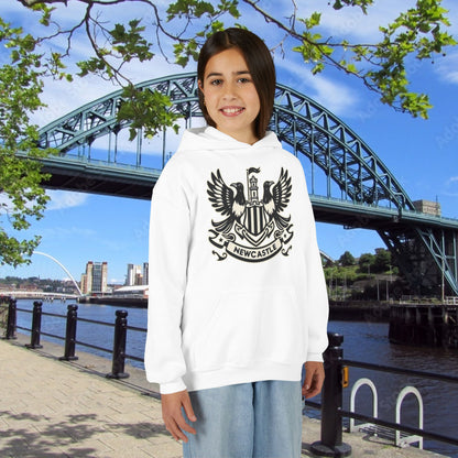 Newcastle United B&W Crest Youth Hoodie