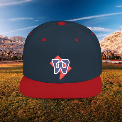 Washington Funky W Flat Bill Snapback - Blue