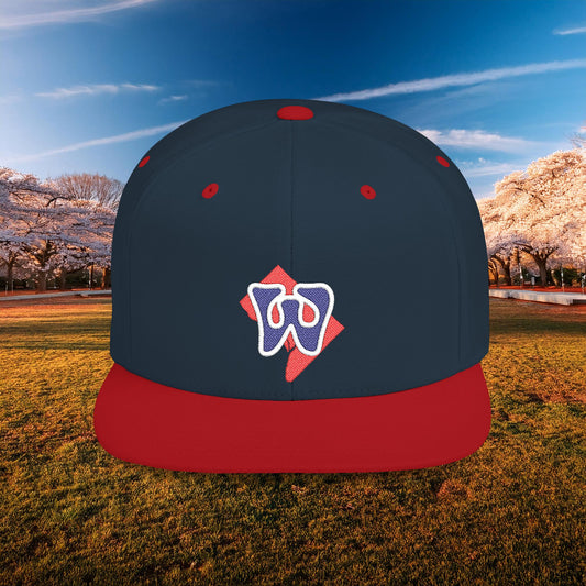Washington Funky W Flat Bill Snapback - Blue