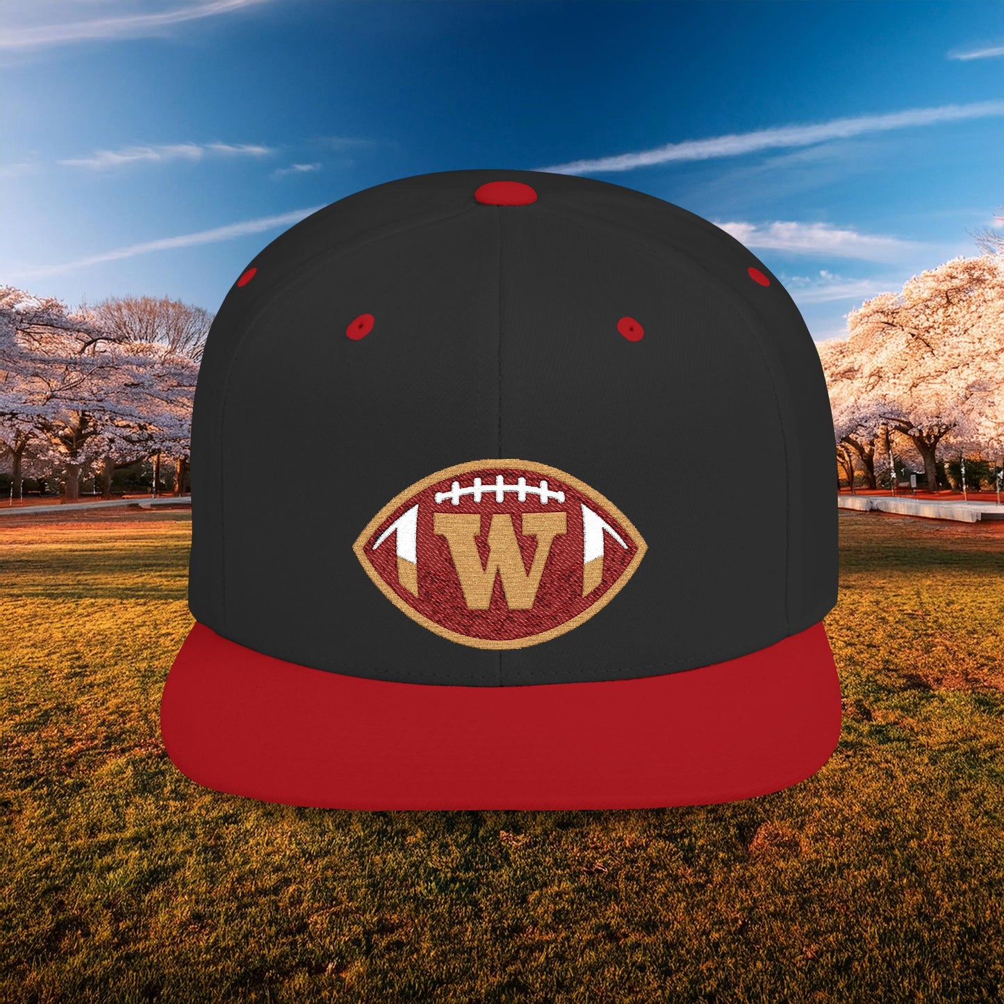 Washington Football Logo Flat Bill Snapback