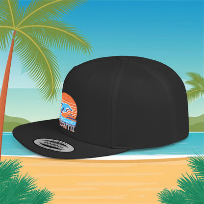 Miami Football Design Flat Bill Snapback