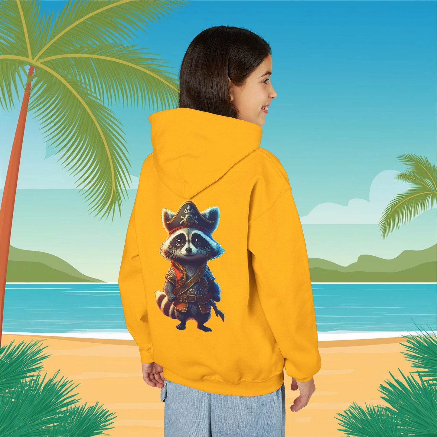 Raccoon Pirate Youth Hoodie