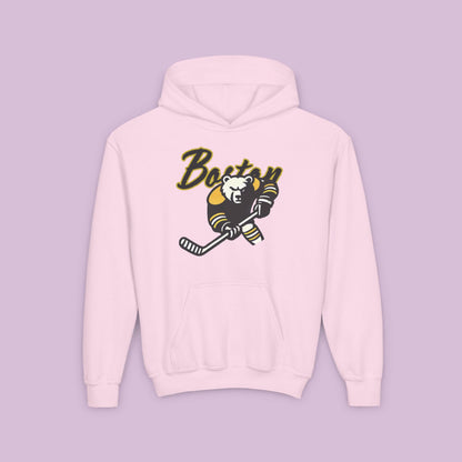 Boston Hockey Bear Youth Hoodie