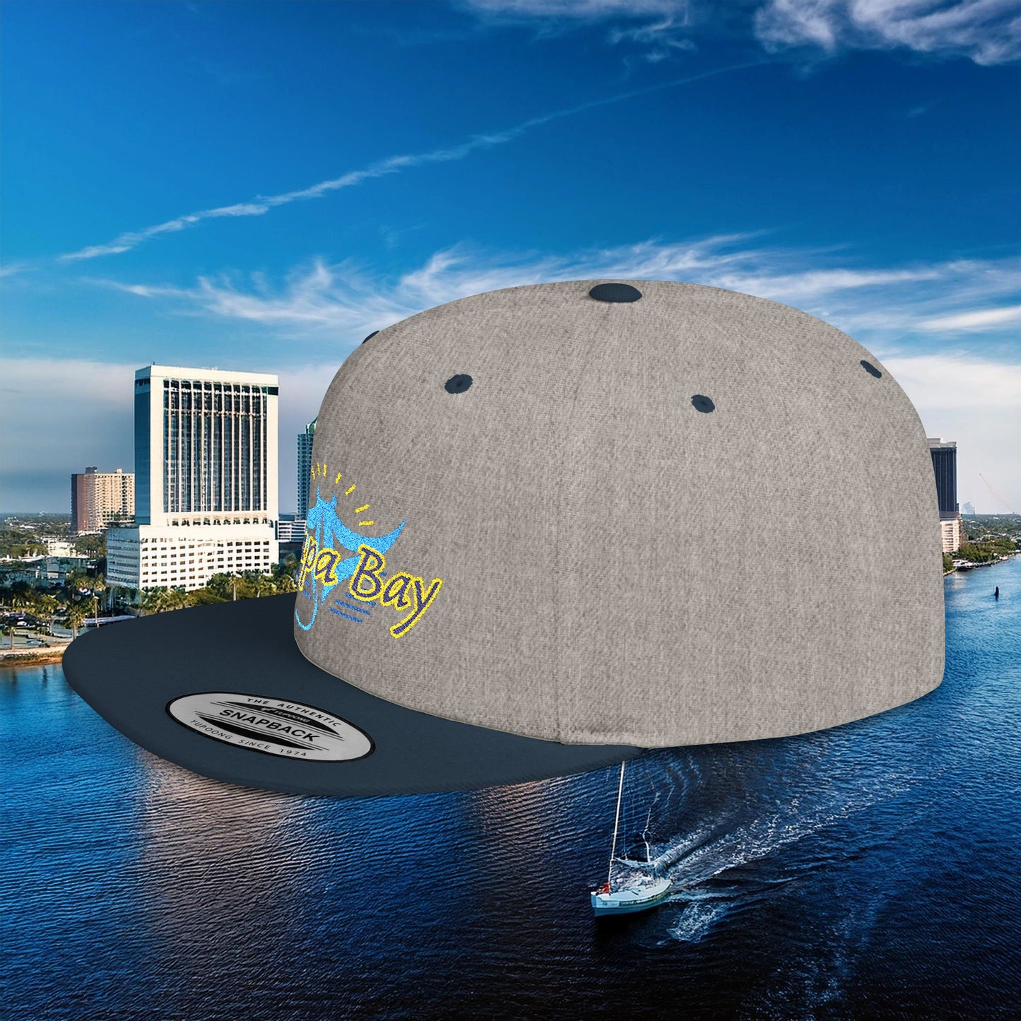 Tampa Bay Baseball Logo Flat Bill Snapback