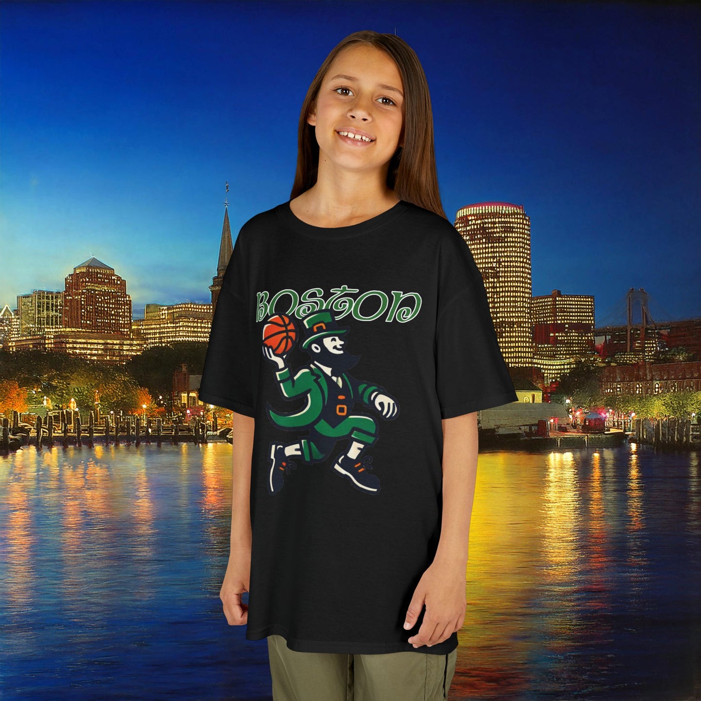 Boston Basketball Logo Kids Tee