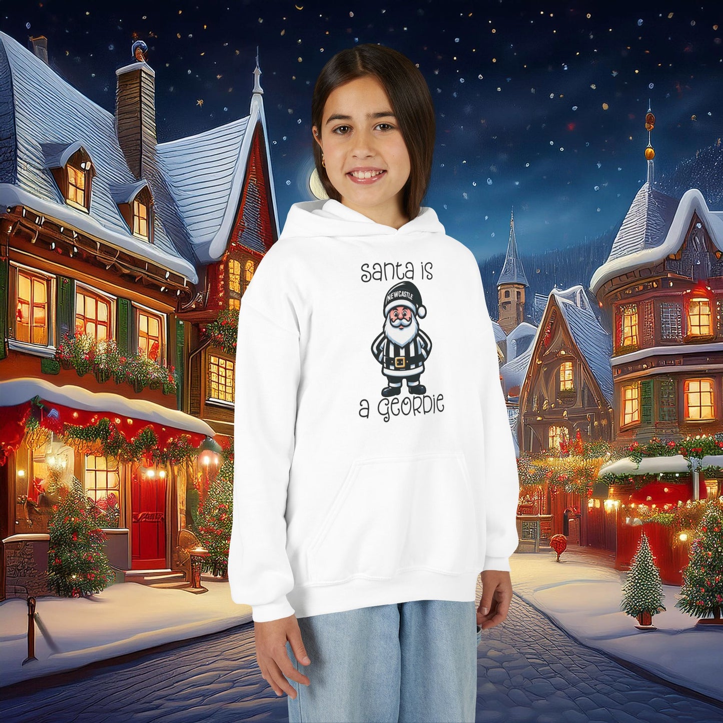 Newcastle United Santa is a Geordie Youth Hoodie