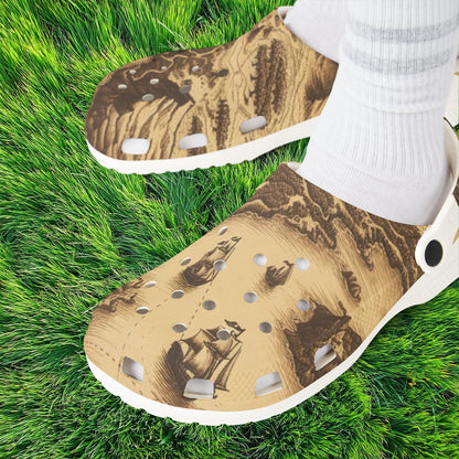 Island Map Foam Clogs
