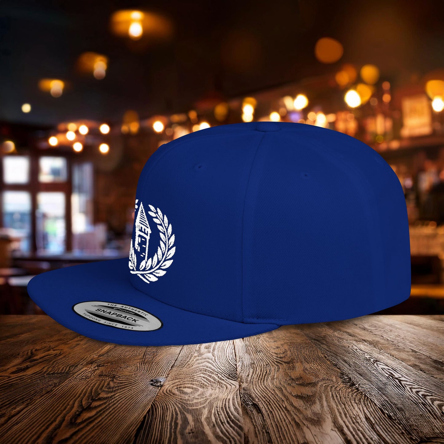 White Everton Logo Flat Bill Snapback