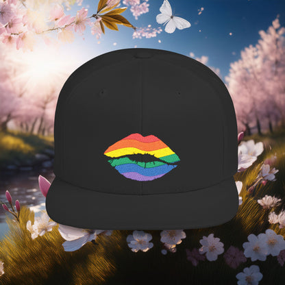 Rainbow Kiss Flat Bill Snapback
