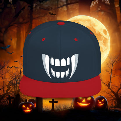 Vampire Teeth Flat Bill Snapback
