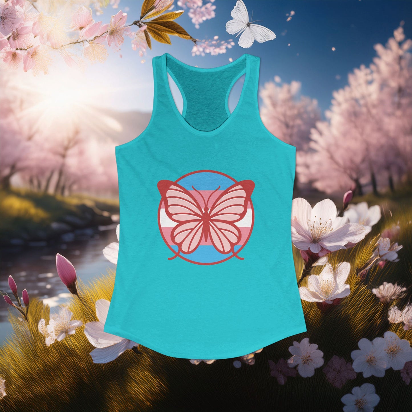 The T Elders Butterfly Graphic Racerback Tank Top