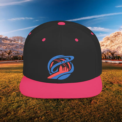 Abstract Washington Baseball Logo Flat Bill Snapback
