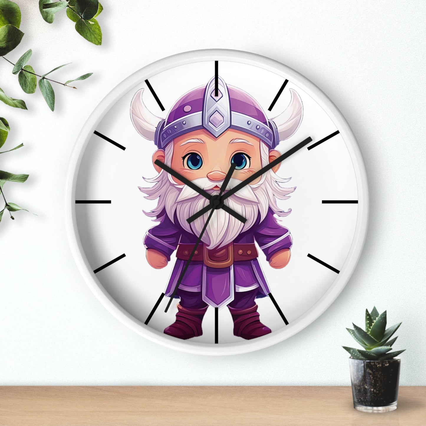 Purple Viking Wall Clock
