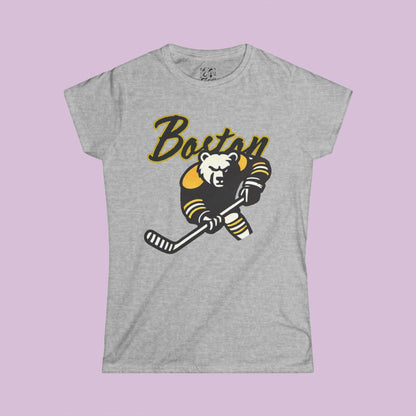 Boston Hockey Bear Women's Softstyle Tee