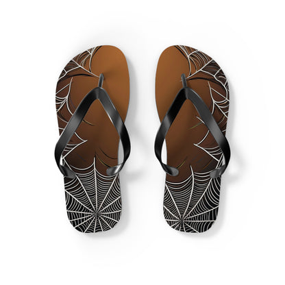 Golden Spider Web Flip Flops