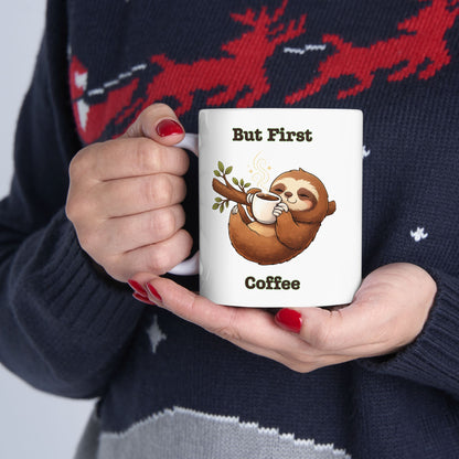 Sloth Coffee Ceramic Mug, (11oz, 15oz)