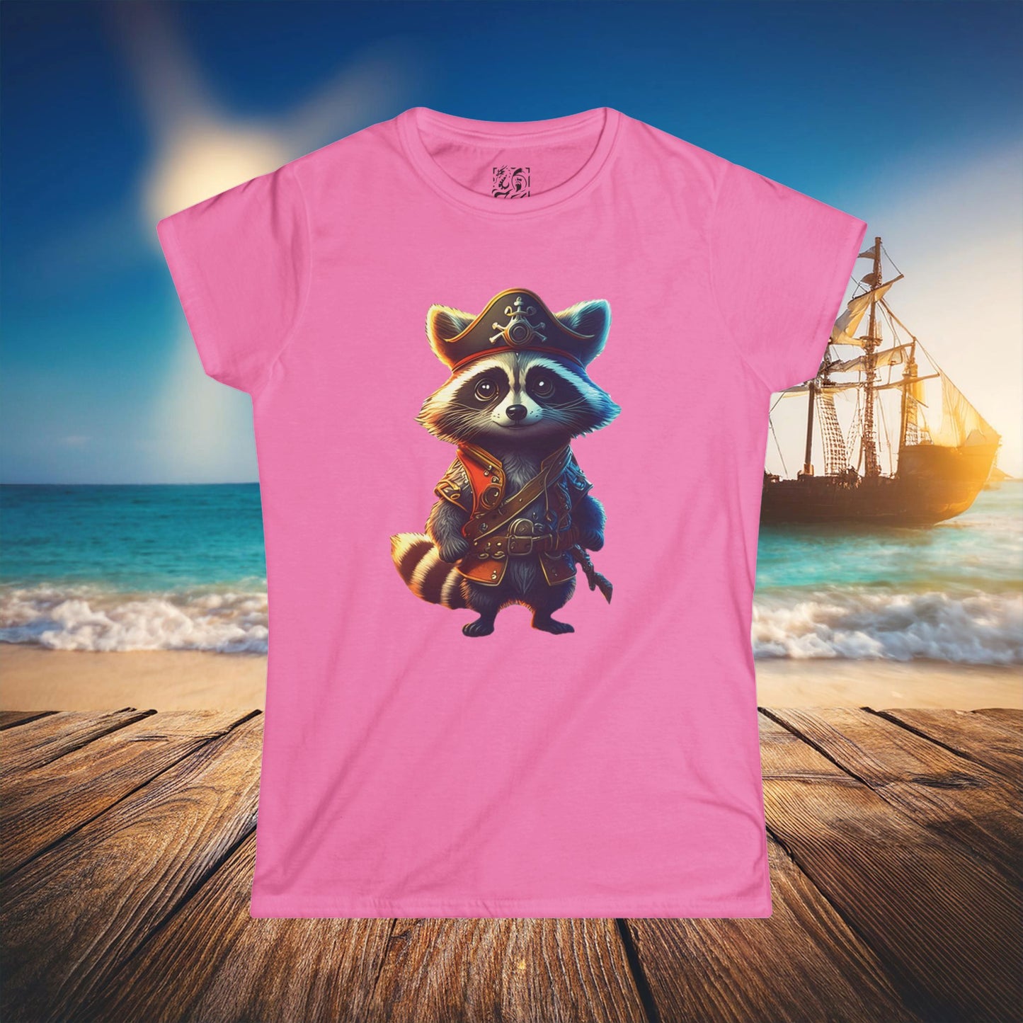 Raccoon Pirate Women's Softstyle Tee