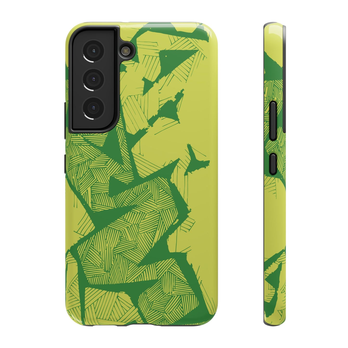Electric Green and Gold Impact-Resistant Phone Case