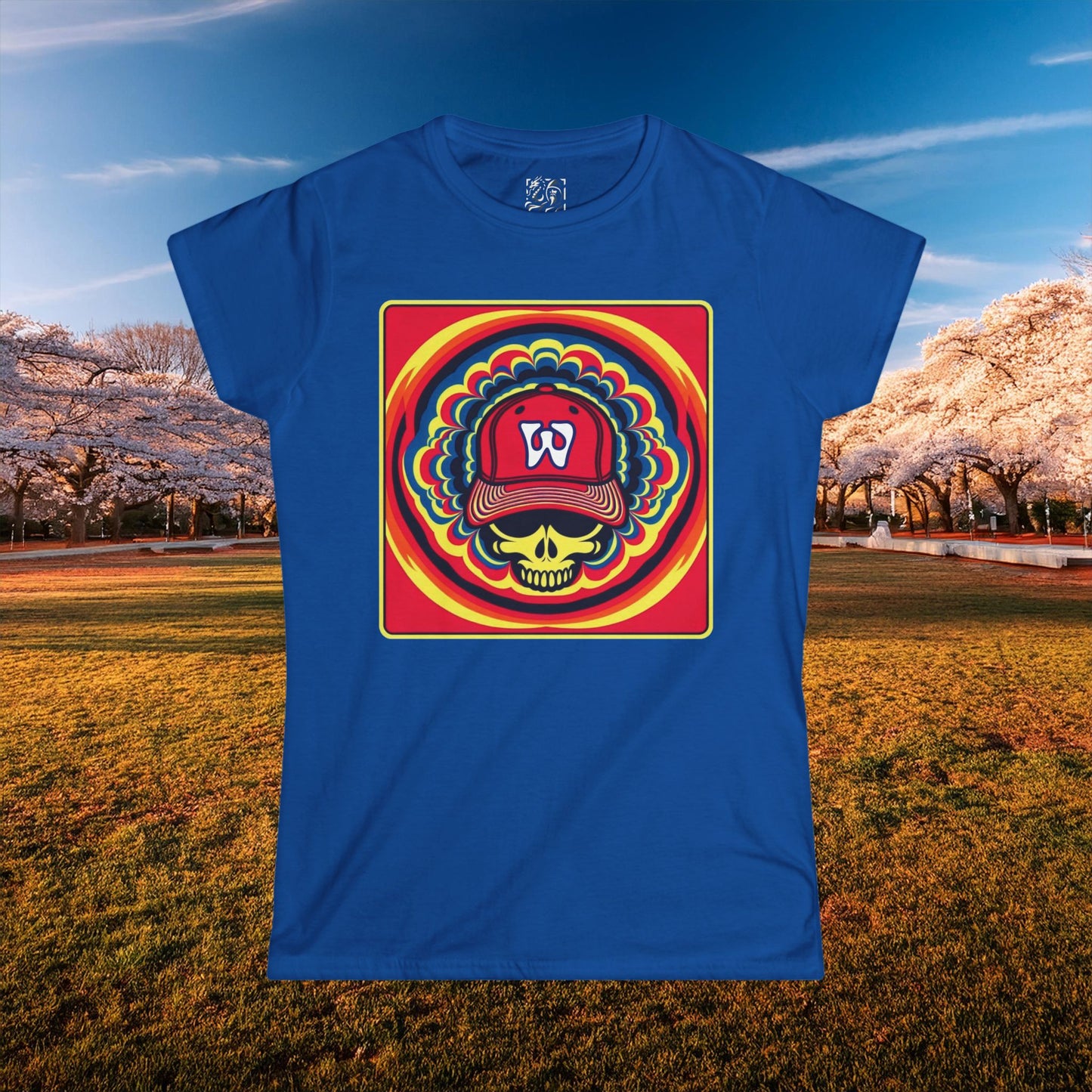 Psychedelic Funky W Skull Women's Softstyle Tee