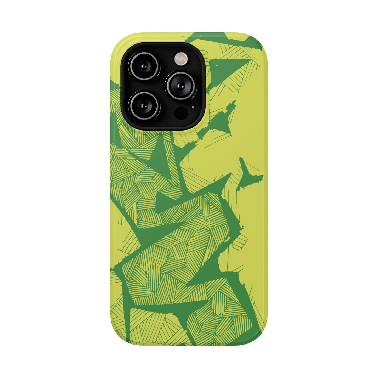 Electric Green and Gold Impact-Resistant Phone Case