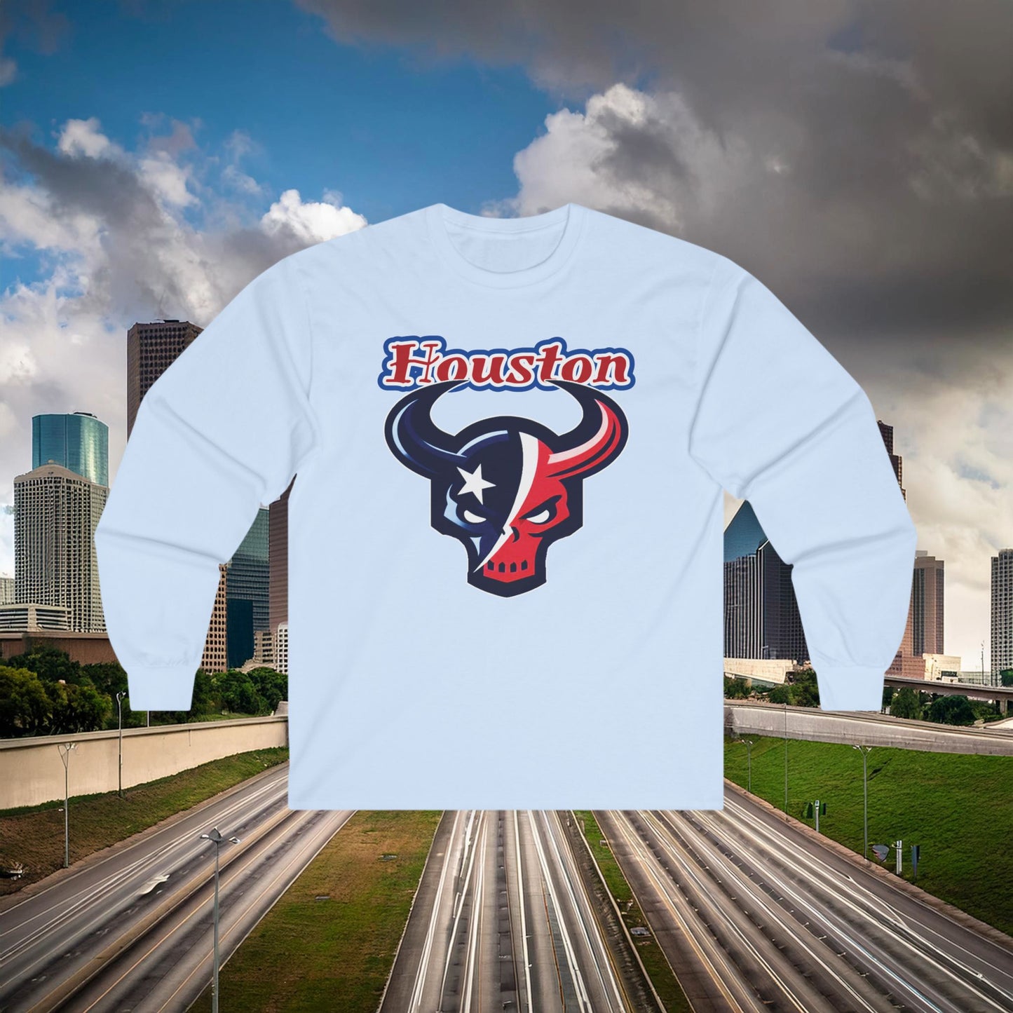 Houston Skull Long Sleeve Tee