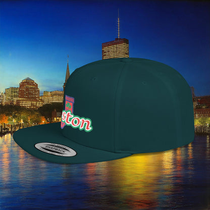 Boston Cable Knit Irish Sock Flat Bill Snapback
