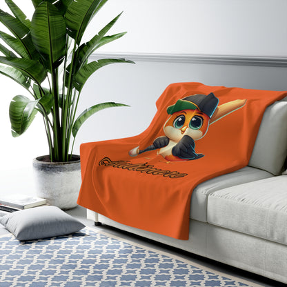 Baltimore Baseball Little Oriole Sherpa Fleece Blanket