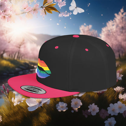 Rainbow Kiss Flat Bill Snapback