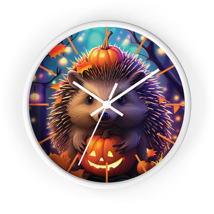 Halloween Hedgehog Wall Clock