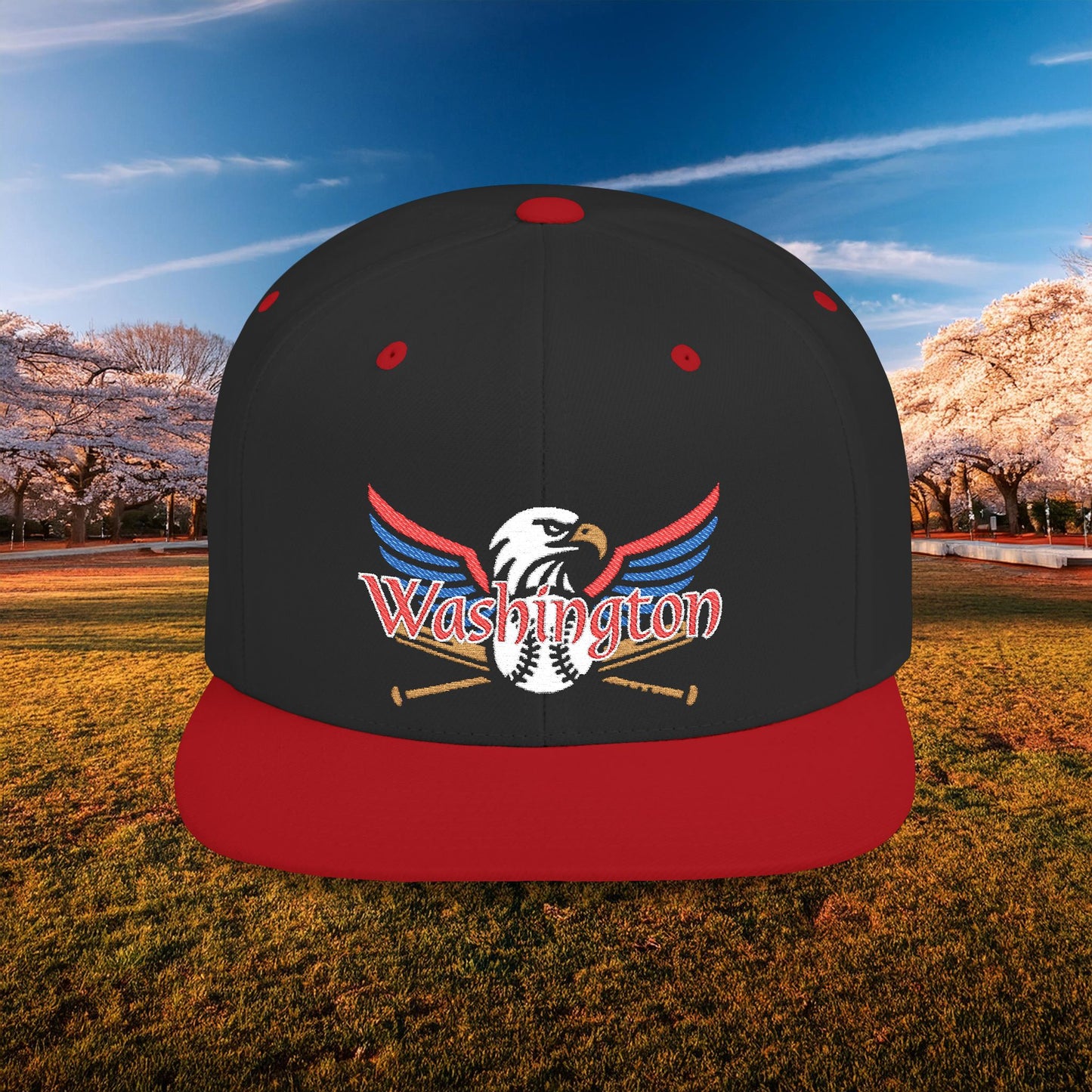 Washington Baseball Eagle Logo Flat Bill Snapback