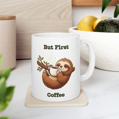 Sloth Coffee Ceramic Mug, (11oz, 15oz)