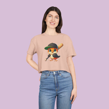 Baltimore Baseball Little Oriole Women's Crop Tee