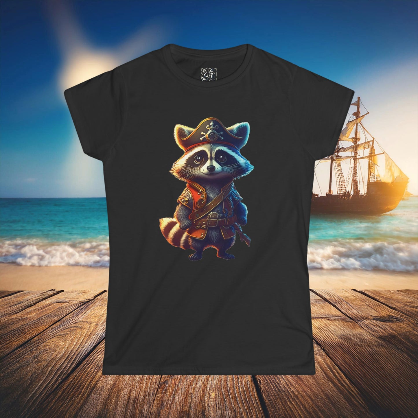 Raccoon Pirate Women's Softstyle Tee