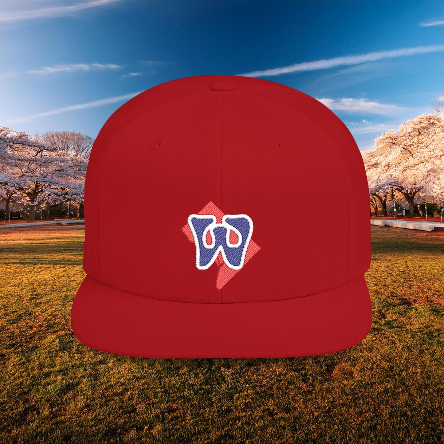 Washington Funky W Flat Bill Snapback - Blue